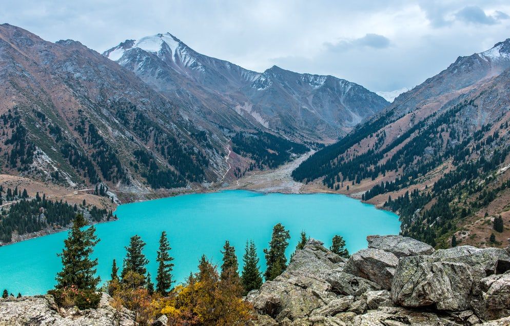 Big Almaty Lake turquoise alpine lake